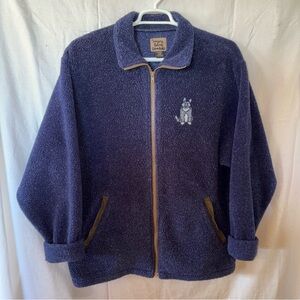 Vintage Marc Tetro “Huskies” Heavy Fleece Full Zip Blue Jacket Size L-XL